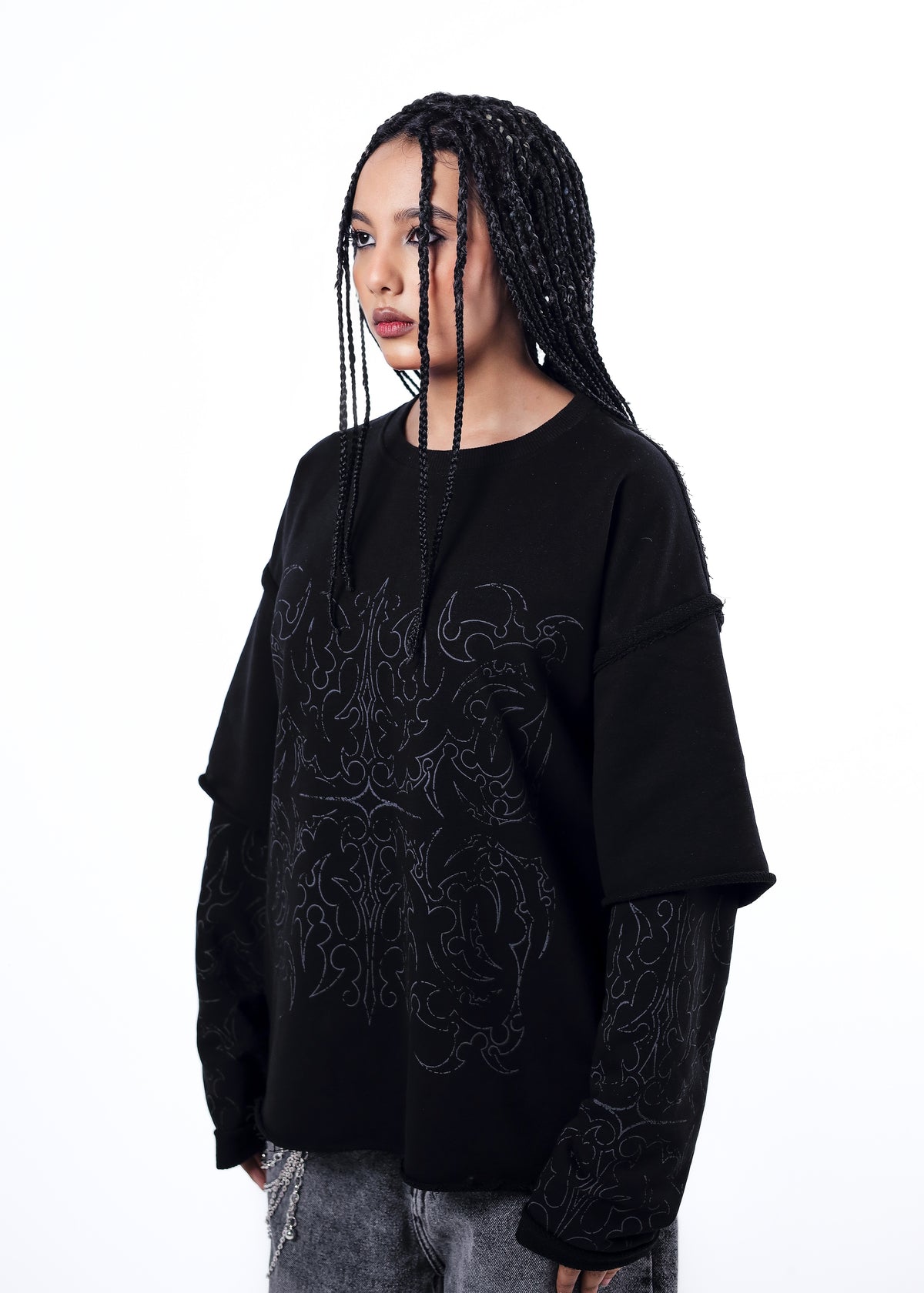 Black phantom crewneck