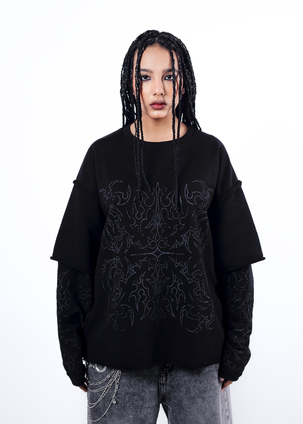 Black phantom crewneck
