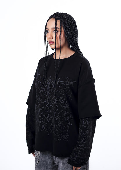 Black phantom crewneck